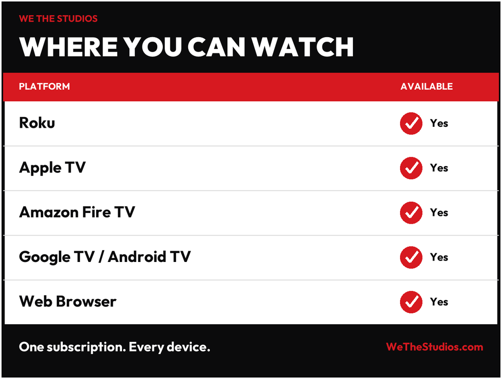 Platforms to watch We the Studios