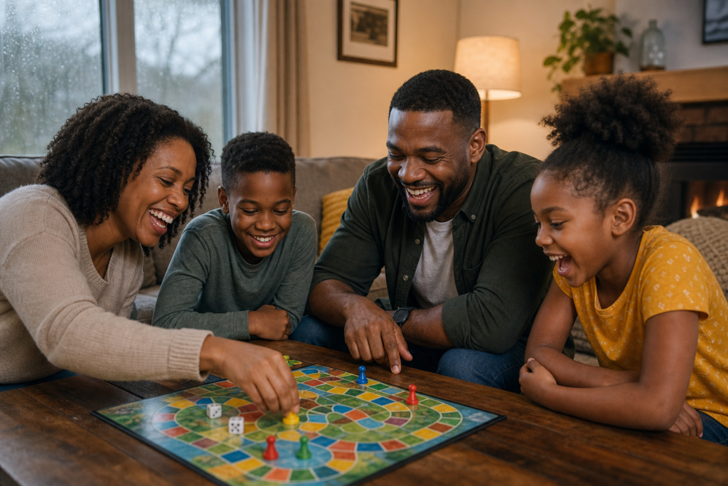 Family activities for a rainy weekend including an board game