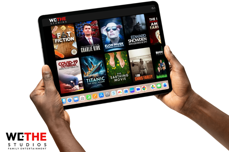 a tablet showing homeschool history documentaries found on We The Studios
